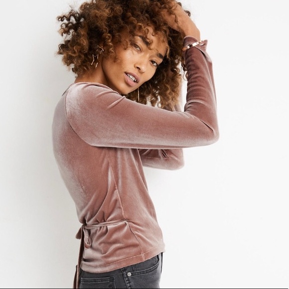 NWOT Madewell Velvet Ballet Wrap Top Size XL - Picture 3 of 8